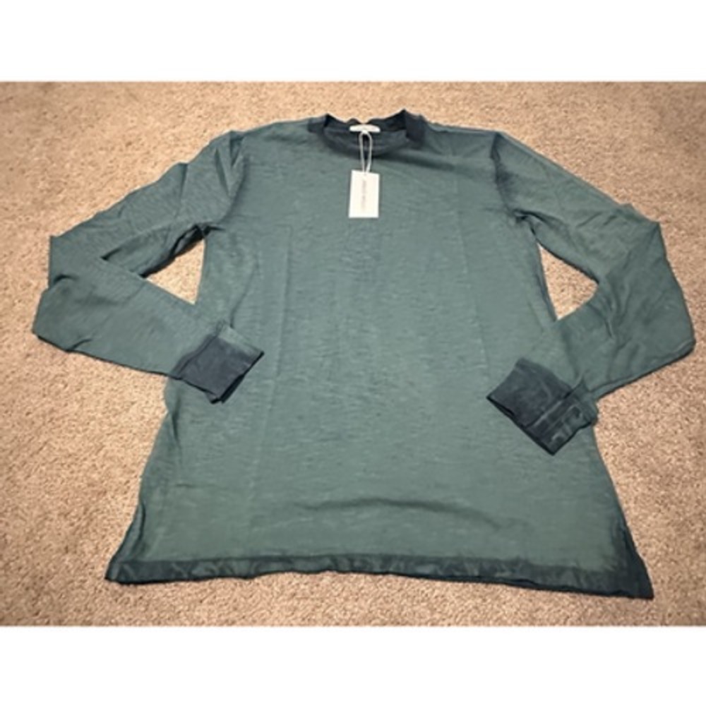 Cotton Citizen Mens Long Sleeve Slub Jersey Tee Green Made in USA Small